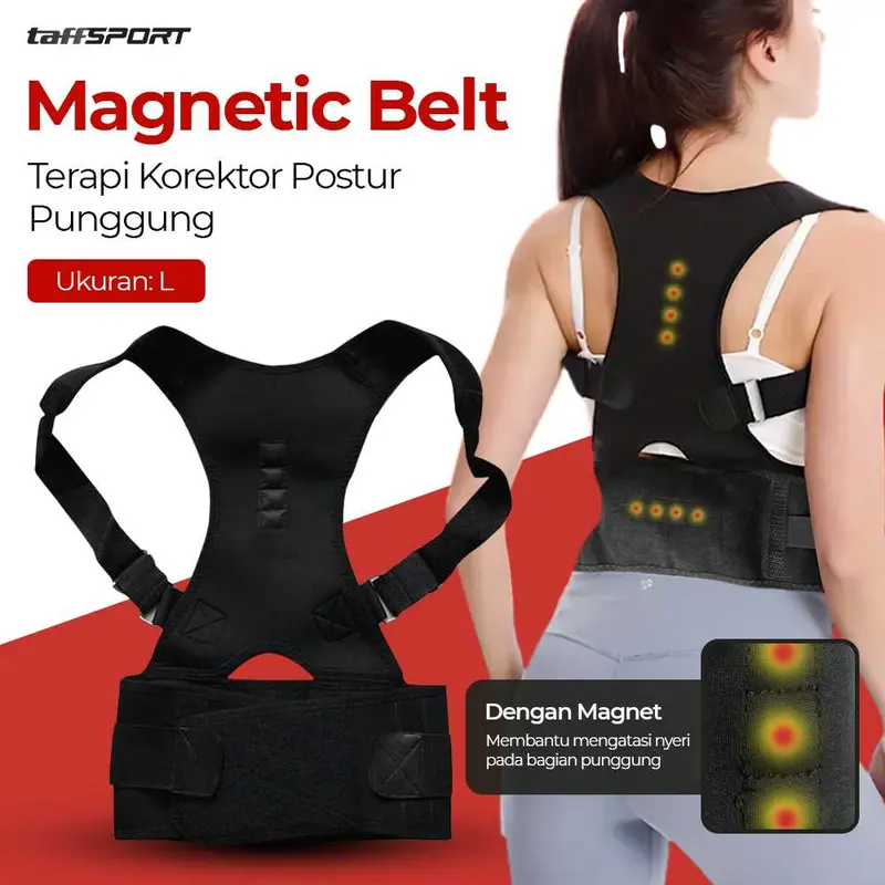 TaffSPORT Belt Magnetic Terapi Korektor Postur Punggung - T025 0