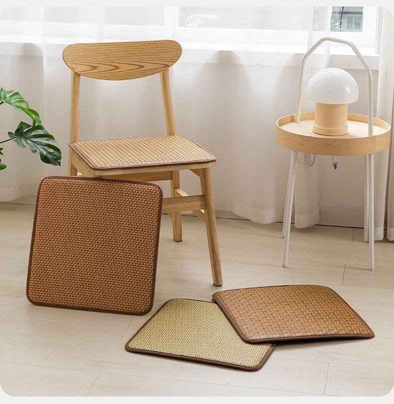 Product Introduction of Rattan Seat Cushion Summer Office Long Sitting Cool Mat Home Non-slip Living Room Chair Pad Stool Pad Student Butt Pad 5