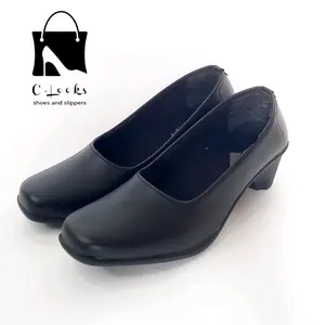 Sepatu Pantofel Wanita Kerja "K.05 PL"  Hitam Guru Hak 5 Cm Heels Shoes