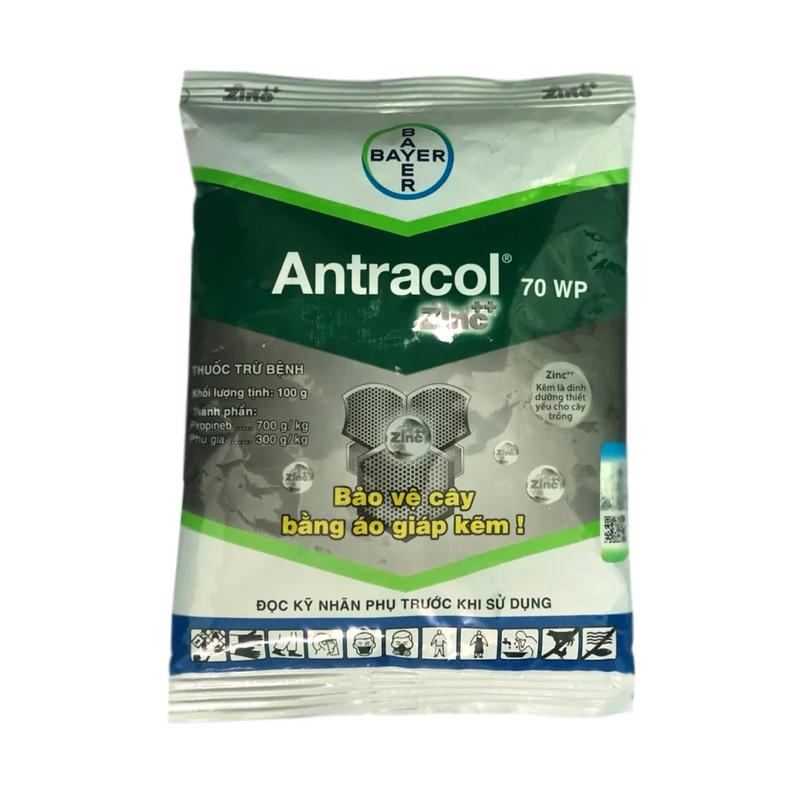 Gói 100gr Bayer Antracol 70 WP - Thuốc trừ nấm bệnh cây trồng 100g kẽm tinh khiết tăng năng suất và chất lượng nông sản