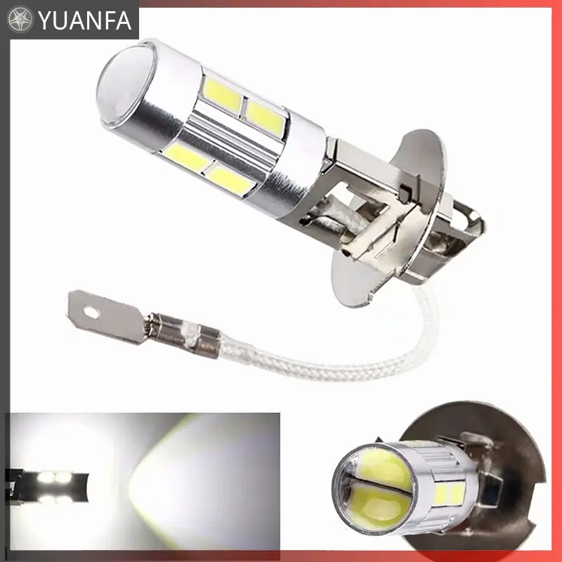 Bóng đèn ô tô LED, 2 chiếc, H1 và H3, LED 6000K trắng, Công suất cao, 10-SMD 5630, Đèn sương mù giải mã ô tô, DRL Lái Xe Đèn tự động