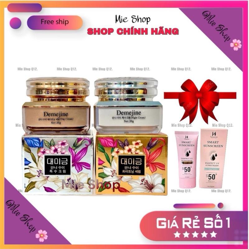 [ Chính Hãng ] Cặp Kem Demejine Hàn Quốc Ngày Đêm 20g Tặng Kèm Chống Nắng Hanacom 30g Chính Hãng