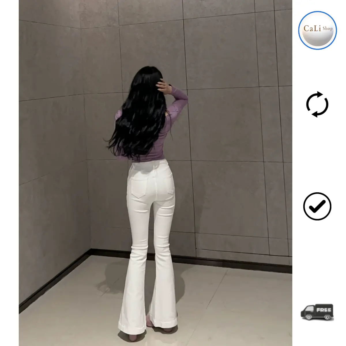 Quần jean kaki loe dáng dài 99cm-102cm | BigBuy360 - bigbuy360.vn