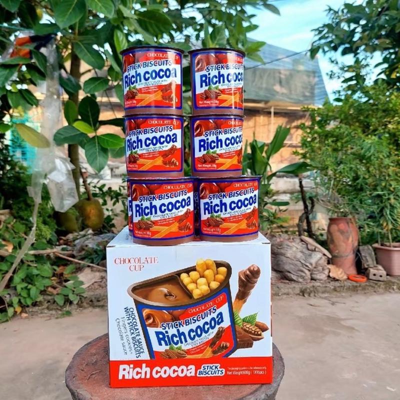  1 Thùng  16 Hộp   12 Hộp  Bánh Quy Que Chấm Socola Sữa Dâu Tây có mix hương vị đa dạng Rich Cocoa Origo Zecuf 