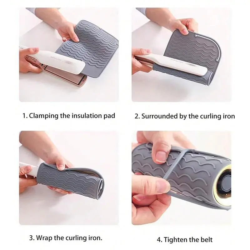 Portable Heatless Hair Straightening Iron Mat, Silicone Heat Resistant Hair Straightener Pad, Hair Styling Tool Accessories for Home & Travel 6