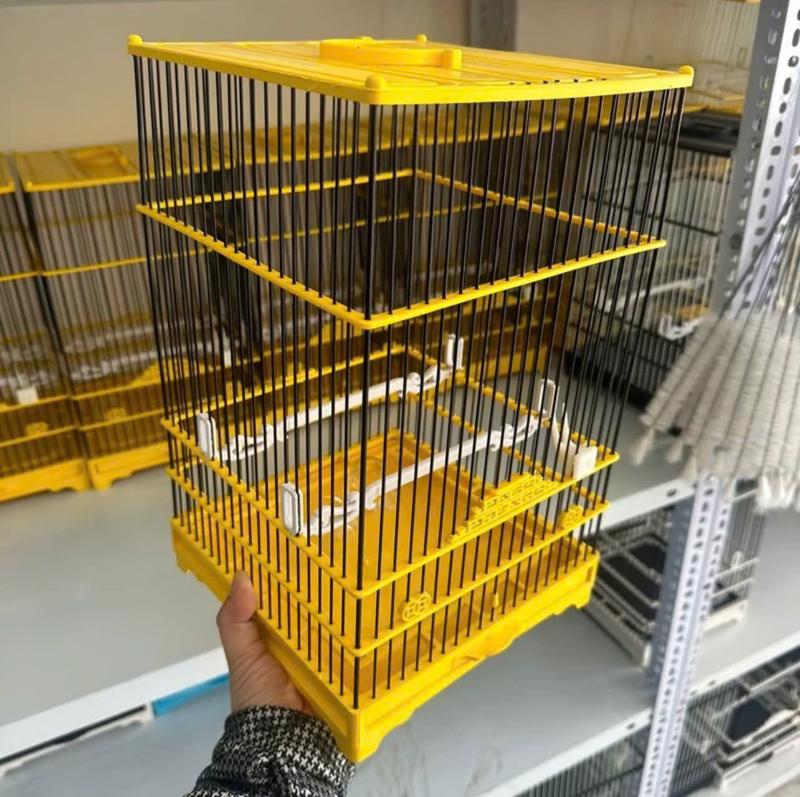 Lồng chim hút mật chữ nhật - Lồng nhựa để bàn chim khuyên chim hút mật đầy đủ phụ kiện 21x30cm