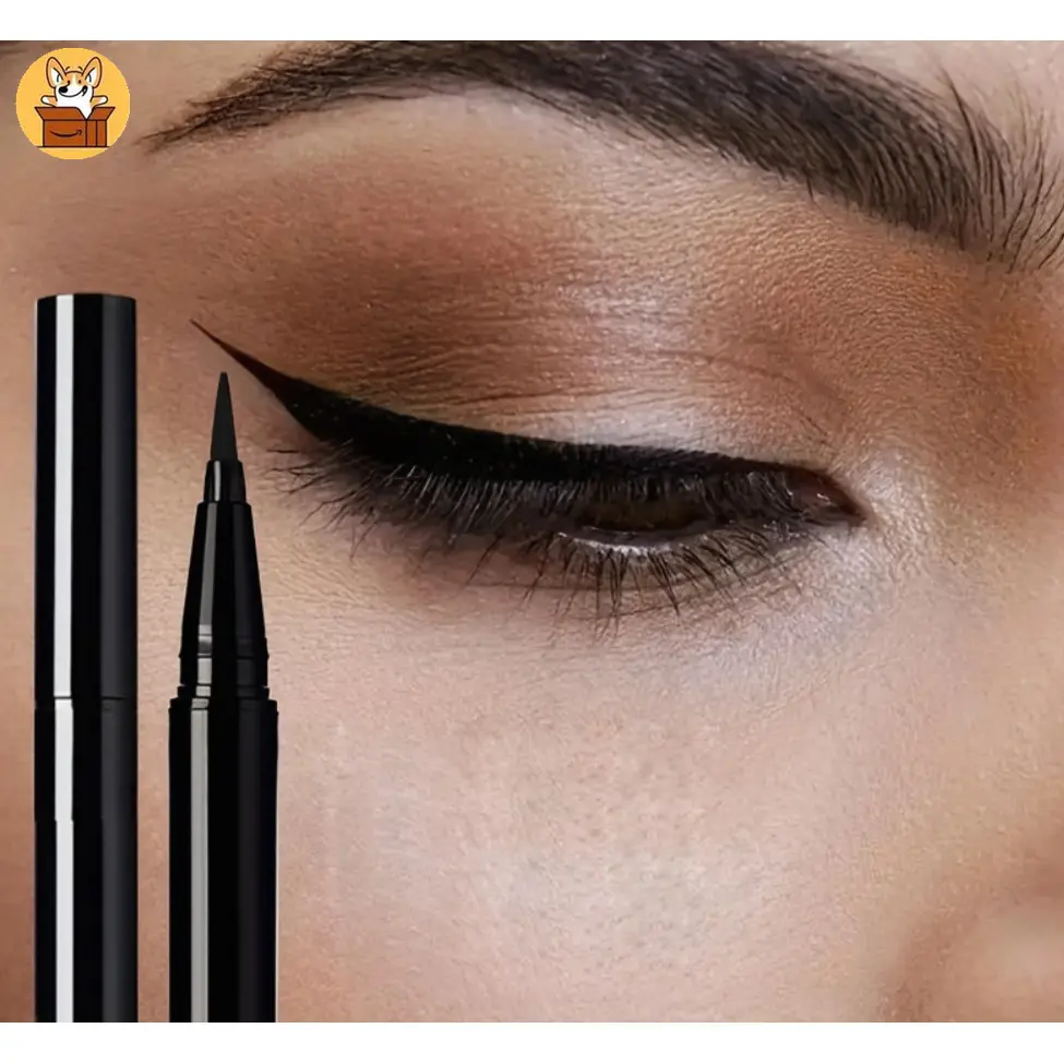 【Am-az】Black eyeliner with thin tip, non-smudged liquid eyeliner, long-lasting makeup and color that does not fade easily for beginners