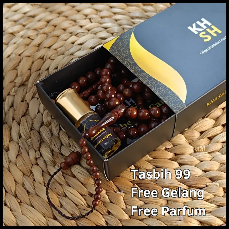 Tasbih Kokka Kaukah Asli | Tasbih Kaukah 99 butir kualitas premium | Free gelang dan minyak wangi Muslim 2