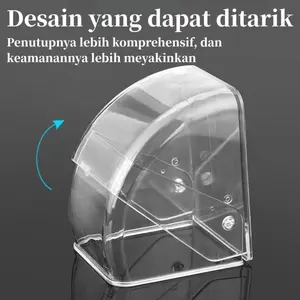 Pelindung hujan untuk bel pintu nirkabel, sangat efektif tahan air, tahan angin, dan tahan debu, penutup pelindung luar ruangan transparan, cocok untuk bel pintu nirkabel luar ruangan, memperpanjang umur bel pintu, mudah dipasang.