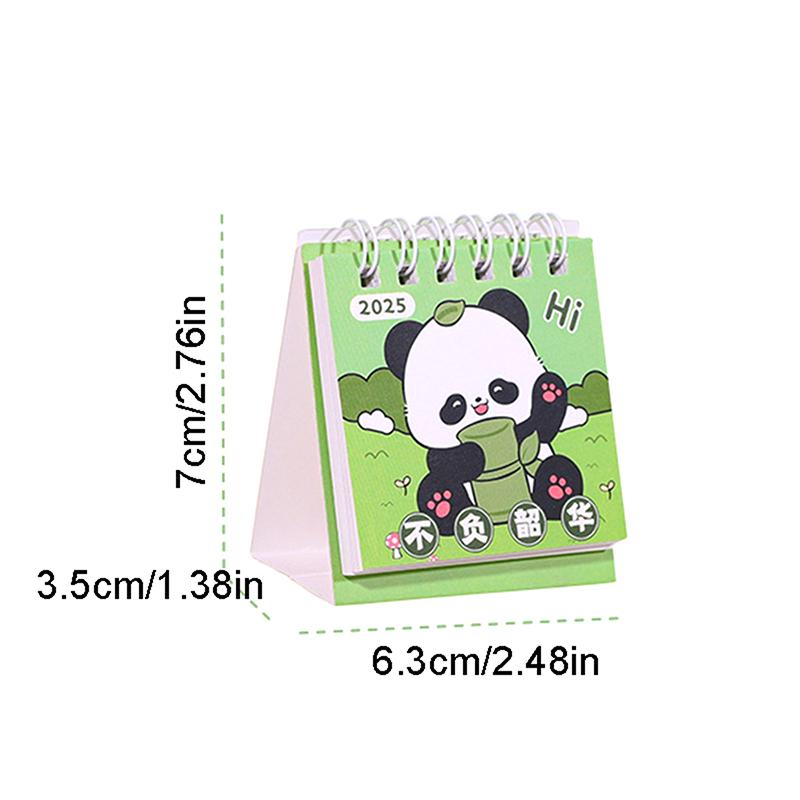 Lịch Để Bàn Mini Hoạt Hình, Lịch Bỏ Túi Cầm Tay Thiết Kế Hình Động Vật Gấu Trúc Dễ Thương, Quản Lý Lịch Trình Thời Gian, Đồ Trang Trí Để Bàn, Năm 2025 7