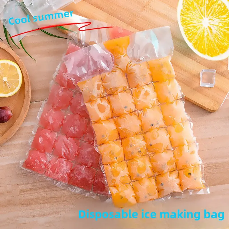Disposable ice making bag, self sealing ice grid bag, home creative passion fruit edible ice making box, frozen ice mold