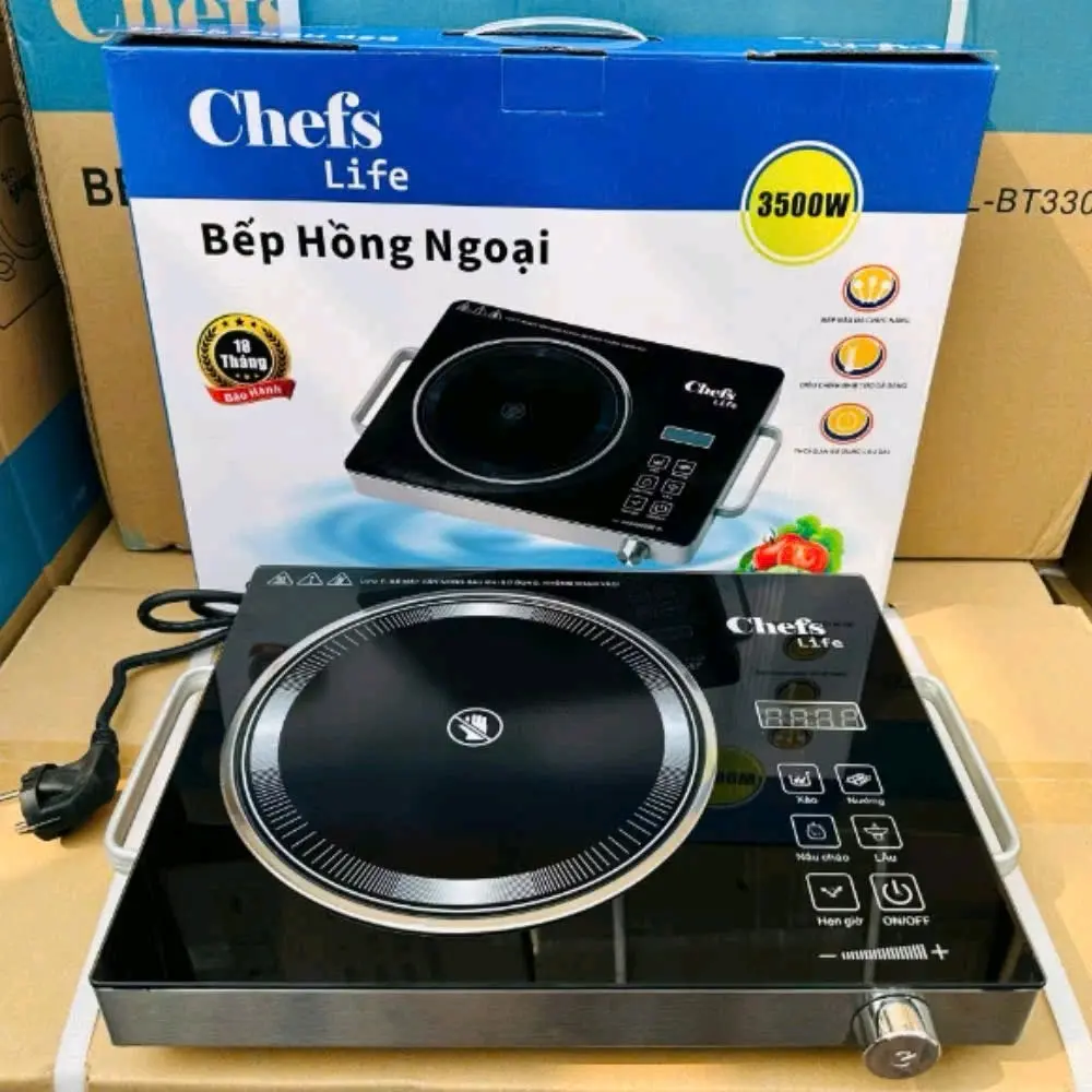 Bếp hồng ngoại Chef bếp điện nấu đa năng các loại nồi chảo, hẹn giờ an toàn bảo hành 12 tháng Bếp Từ bếp  hồng bếp  hồng
