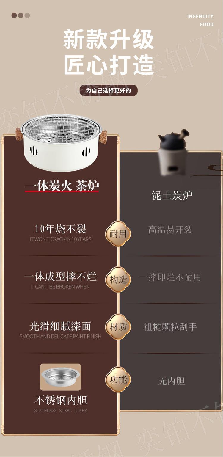 Product Introduction of Household Portable Charcoal Grill Stove Anti-Scald with Ears Charcoal Stove Internet Celebrity Stove Tea Cooking Outdoor Camping Barbecue Oven 3