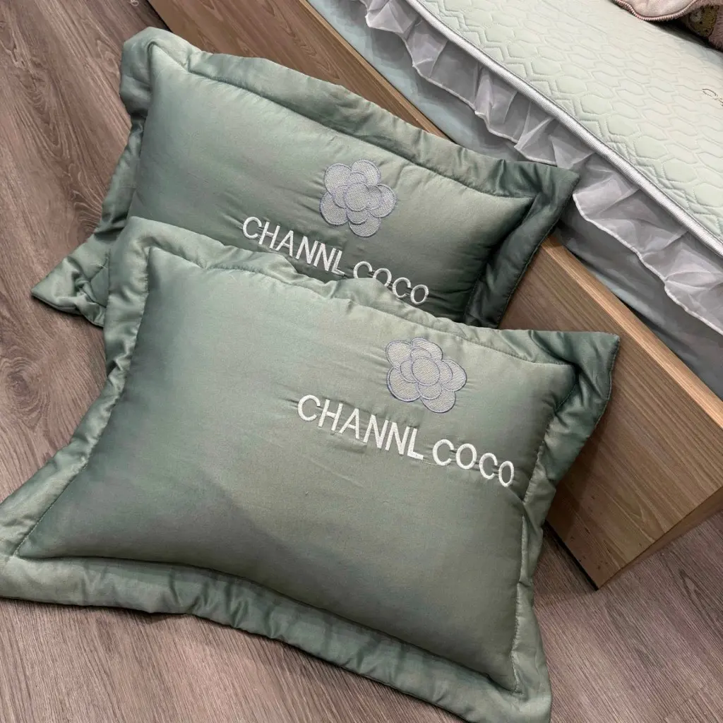Gối ngủ vỏ gối chất liệu cotong lụa satin coco màu sắc sang chảnh GIANG LINH BEDDING