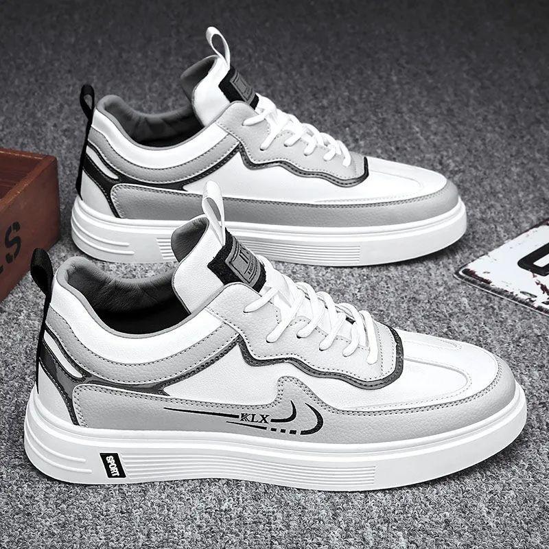 Product Introduction of 2024 Spring New Korean Men's Shoes Student Sports All-Match Canvas Board Shoes Casual White Shoes Ins Trendy Men's Shoes Runner Athletic Trainers Training 1