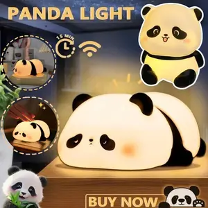 Berma Baby Lucu Lampu Tidur LED / Panda Night Light / Children's Bedside Lamp / Hadiah Ulang Tahun Lampu TidurLampu Tidur LED Panda 3D Silikon Lembut / Dekorasi Rumah
