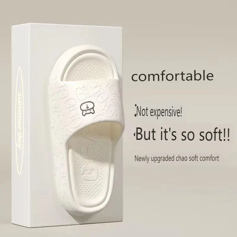 Silent Slippers for Women New Summer Indoor Home Bathroom Non-Slip Thick Sole EVA Outdoor Odor-Resistant Sandals for Men