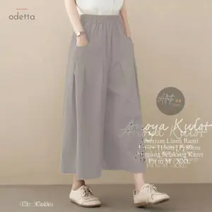 anoya celana kulot kullot panjang harian pinggang karet santai lp 50-110 super jumbo besar big size melar gemuk mayung payung wanita perempuan cewek cewe remaja dewasa muslim muslimah premium ori original fashion kekinian terbaru termurah keren cod murah