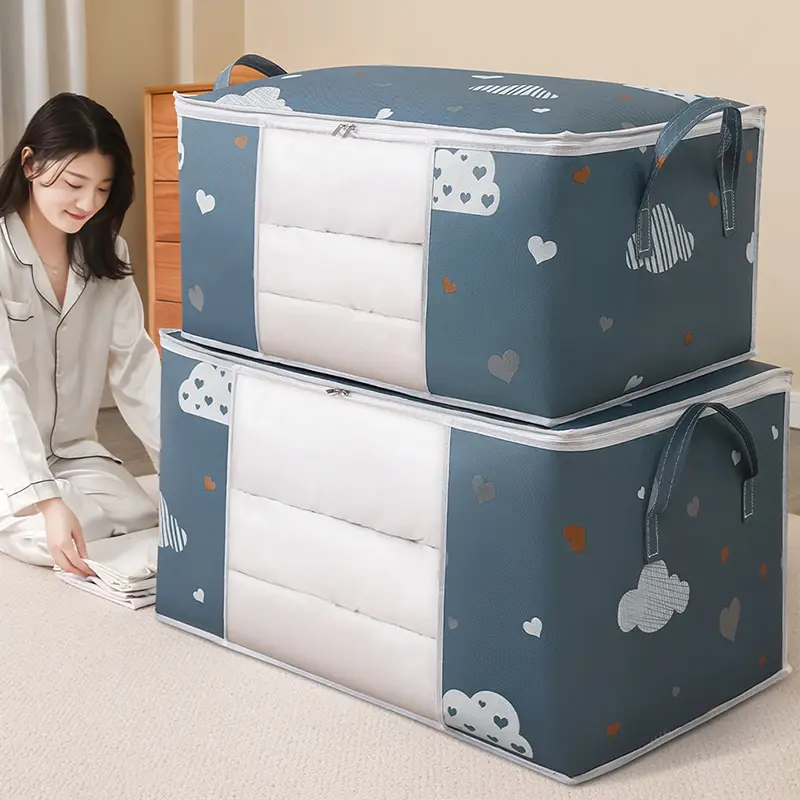Dụng Cụ Sắp Xếp Tủ Quần Áo, Túi Đựng Chăn Bông Dung Tích Lớn, Hộp Đựng Quần Áo, Bộ Đồ Giường, Hộp Đựng Vải Polyester, Túi Đựng Đồ Chống Bụi