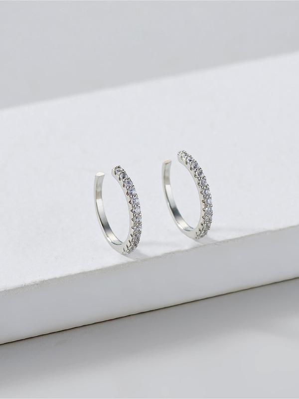 Fashion Rhinestone Decorated Ear Cuff (1 Pair), Casual Earrings for Women, Daily Clothing Decor, Trendy All-match & Exquisite Jewelry for Birthday Gift 3