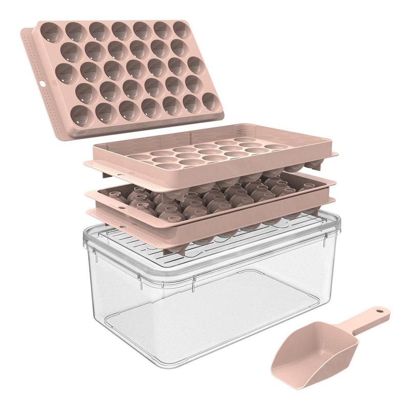 33-ball Ice Mold, 1 Set Including Ice Cube Tray & Scoop & Plastic Storage Box Containers, Ice Ball Making Tool for Home Kitchen Accessories, Kitchen Food Gadgets, Household Items 0