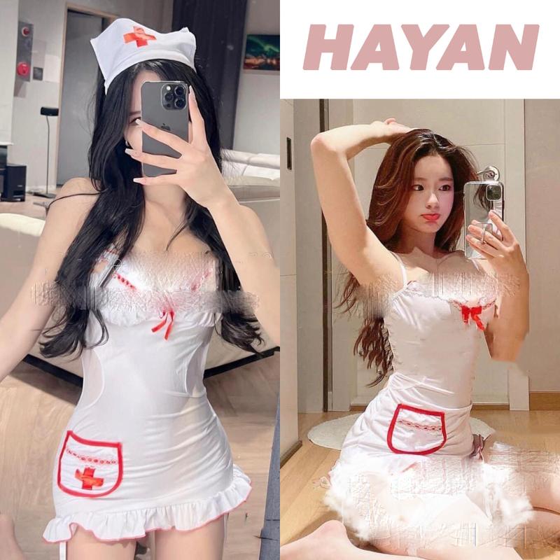 HT503 Bộ đồ y tá sexy gợi cảm, váy ngủ hoá trang có đai kẹp tất HT503