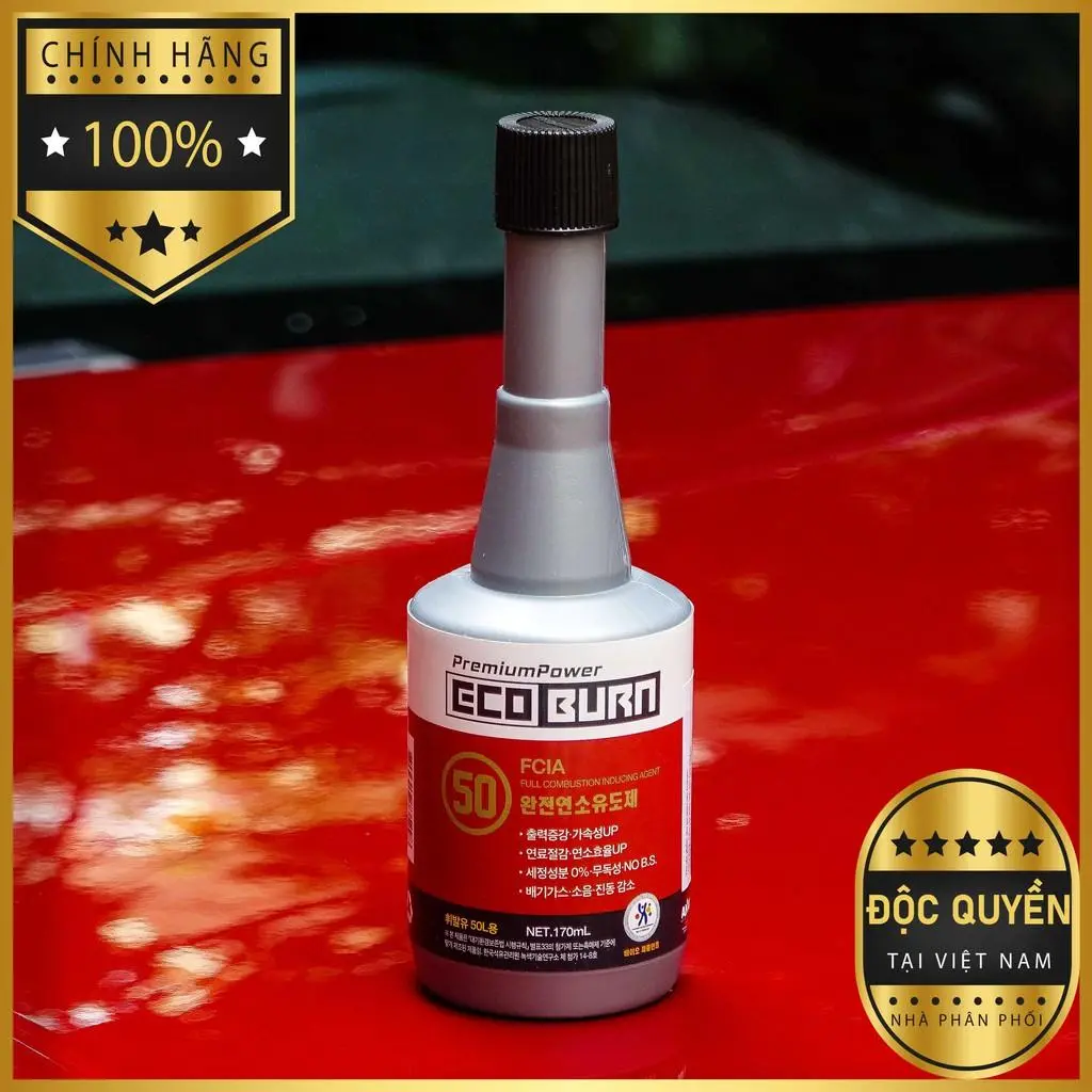 Ecoburn 50 - Phụ gia xăng cho ô tô giúp vệ sinh, làm sạch kim phun buồng đốt, Bugi,Supet,Piston - Nhập Khẩu Hàn Quốc
