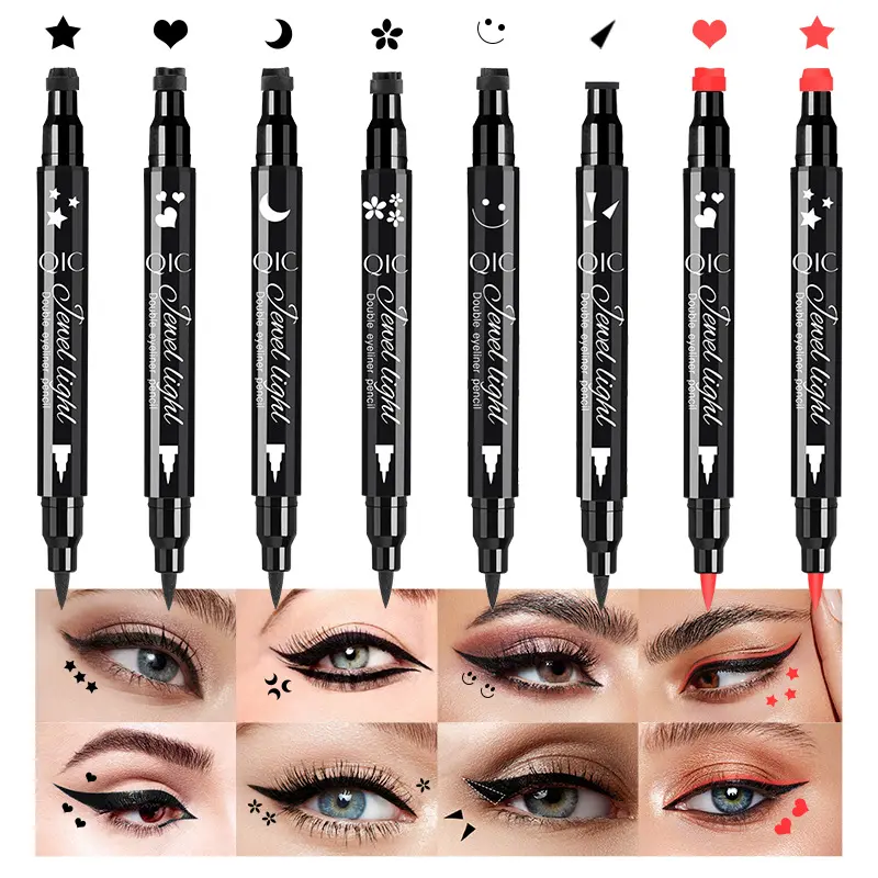QIC Makeup Double-Headed Eyeliner Seal Embellishment Waterproof Sweat-Proof Not Easy to Smudge Liquid Eyeliner Wholesale