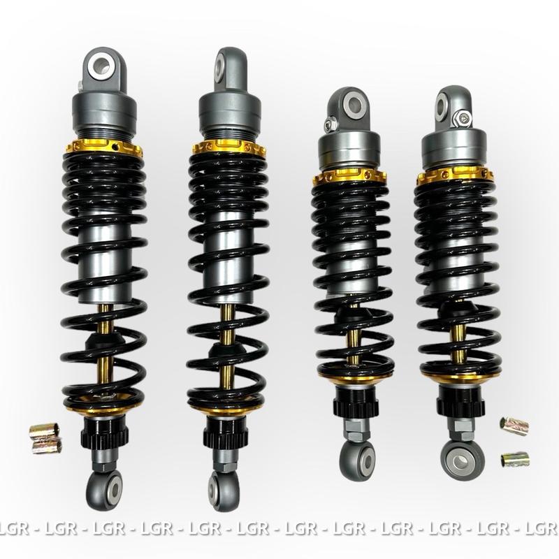 Phuộc Sau Nitron Hiệu HM Wave Sirius Không Bình Đen Ty Vàng, Giảm Sóc Tăng Chỉnh Lò Xo, Phụ Tùng Phụ Kiện Xe Máy Cao Su