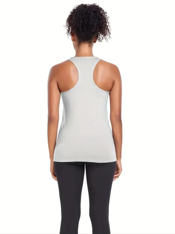 Women's Solid Sports Tank Top, Breathable Comfortable Sports Top, Ladies Sportswear for Indoor Outdoor Wear 6