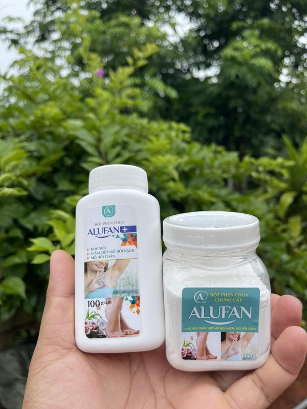 Combo 2 lọ phèn chua khử mùi hôi nách hôi chân 01 hũ dạng bột 150g + 01 lọ đầu rắc 100g