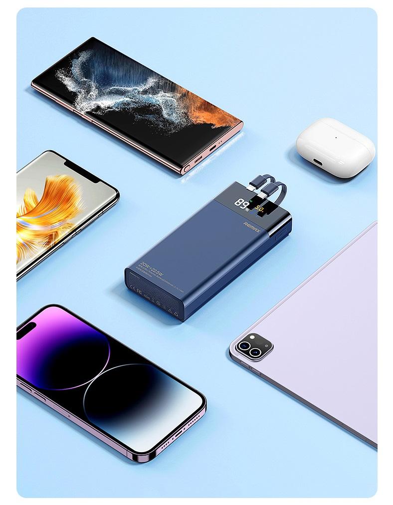 Product Introduction of Pin dự phòng dành cho Táo 15 Remax RPP-561 RIJI II Cabled 20000mAh PD 22.5W và QC 22.5W, kèm 2 cáp sạc - Nhất Tín Computer 26