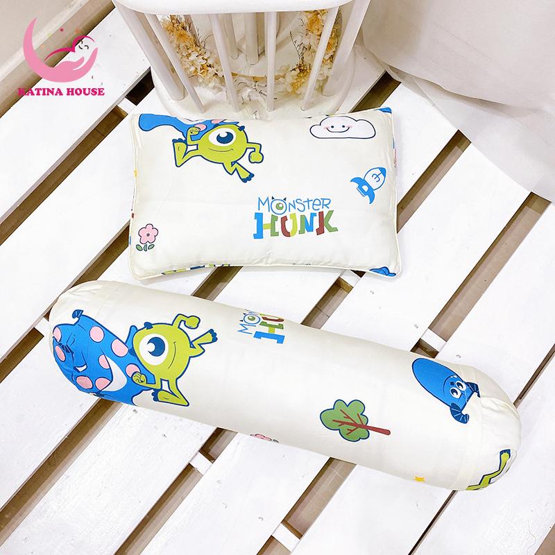 Bộ gối nằm gối ôm cho bé Katina House, gòn lông vũ nhân tạo vải tencel mềm thoáng mát 8