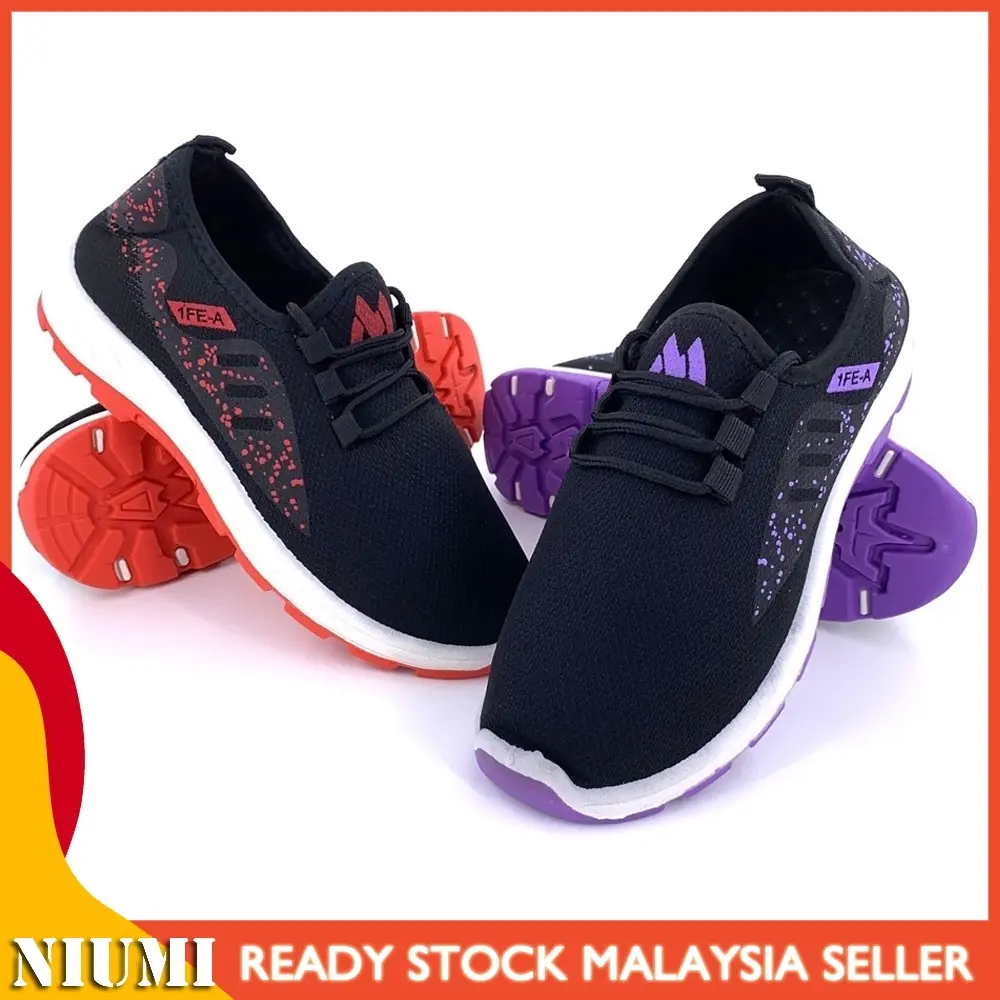 Ready Stock NIUMI NS031 Women Flyknit Sport Shoes Breathable Sneakers Running Fitness Jogging Shoe Kasut Sukan Wanita (HOT SALE)