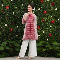 Gambar NONA RARA - Rodiah Dobi Merah Putih D0547, Baju kerja batik blouse wanita modern - L dari Nona Rara Batik Kota Administrasi Jakarta Timur 5 Tokopedia