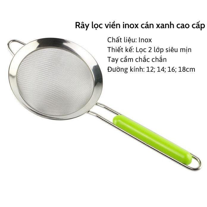 Rây inox cán xanh lọc cháo và đồ ăn dặm siêu mịn cho bé