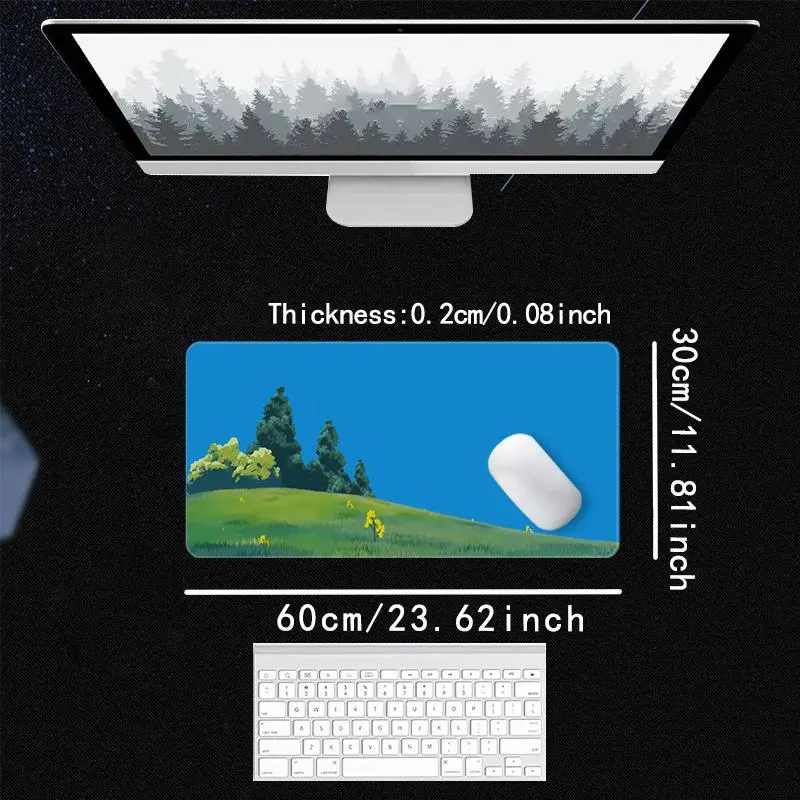Grassland Forest Natural Scenery Mouse Pad, Rectangle Gaming Mouse Pad, Non-Slip Rubber Base Mouse Pads, Office Desk Accessories for Computer Work 5