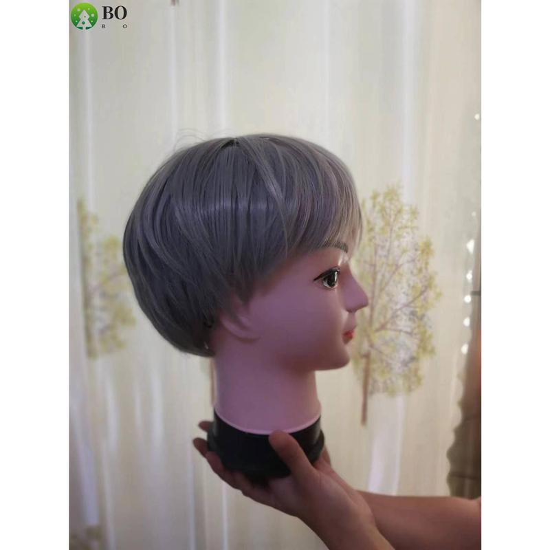 Rambut Wig Pria Rambut Lurus Pendek Berbulu Harian Pria Penutup Rusak Mikro Berbulu Alami Gaya Tutup Kepala Penuh Pria Tampan Kekanak-kanakan 4