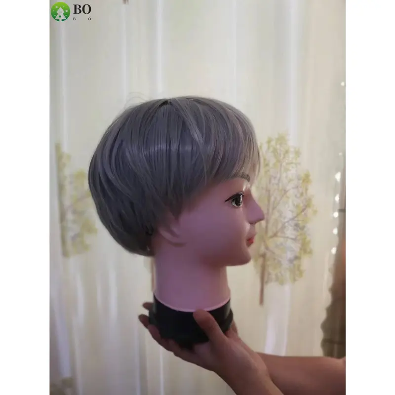 Rambut Wig Pria Rambut Lurus Pendek Berbulu Harian Pria Penutup Rusak Mikro Berbulu Alami Gaya Tutup Kepala Penuh Pria Tampan Kekanak-kanakan 4
