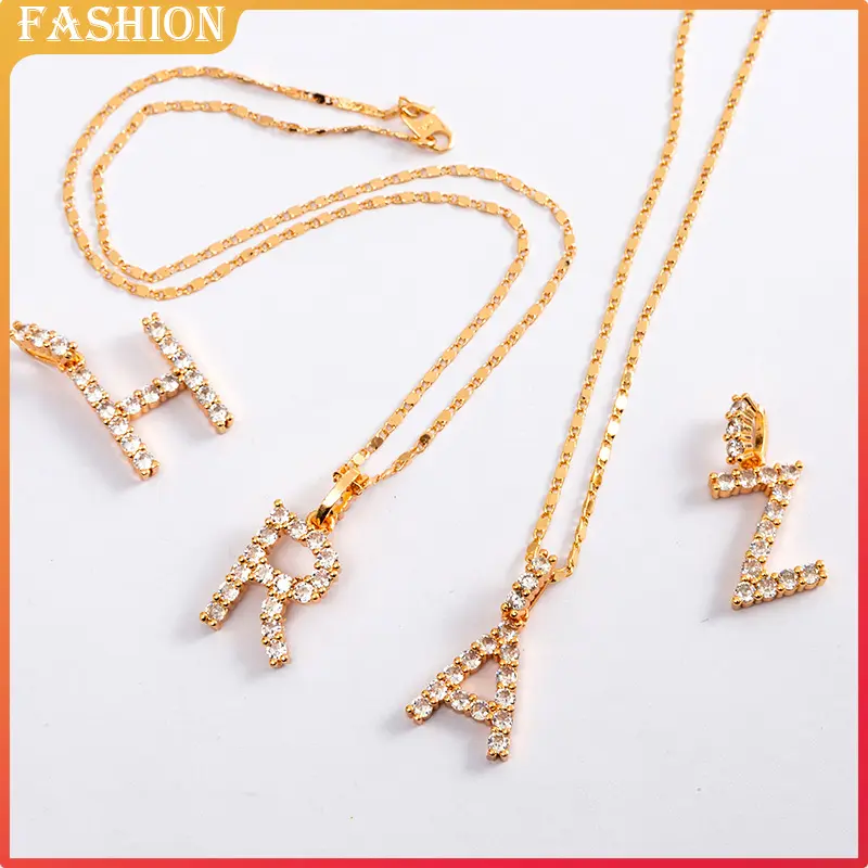 S-394 COD Kalung Huruf Trend Fashion Populer Aksesoris Wanita Premium gold perhiasan Titanium 5