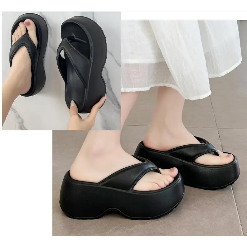 TEFANSY Sandal Wanita Jepit Karet Tinggi KoreaTerbaru Casual Premium Sendal Slop Wanita Dewasa Jelly Cewek Anti Slip Empuk EVA 4