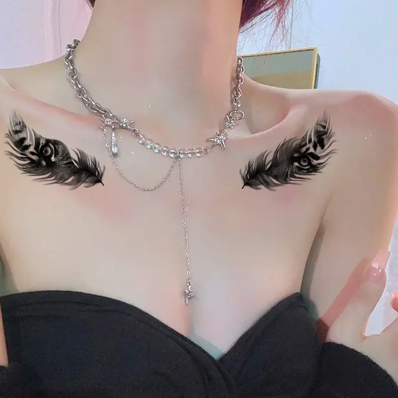Geometric Shape New Waterproof Long-lasting Fresh Color Black and White Transfer Tattoo Stickers Customizable