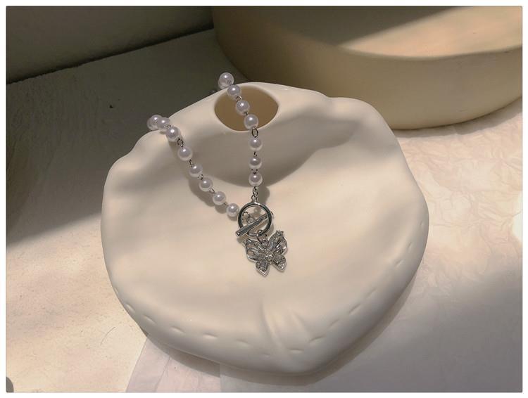 Product Introduction of Luxurious Luxurious California Girl ~ Super Fairy Diamond-Studded Pearl Butterfly Collarbone Chain Cool Disco Choker Necklace Neck Chain Trend 4
