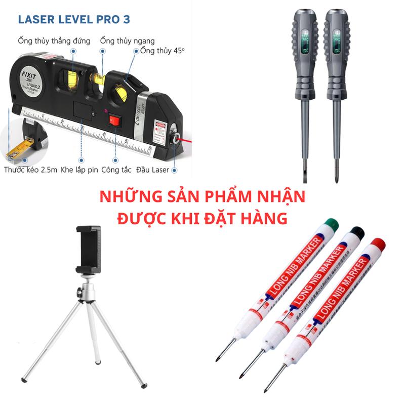   MUA 1 TẶNG 5  - Thước Laser+Chân Máy-Tặng 3 Bút Đánh Dấu 2 Bút Thử Điện Cảm Ứng Từ Thông Minh 