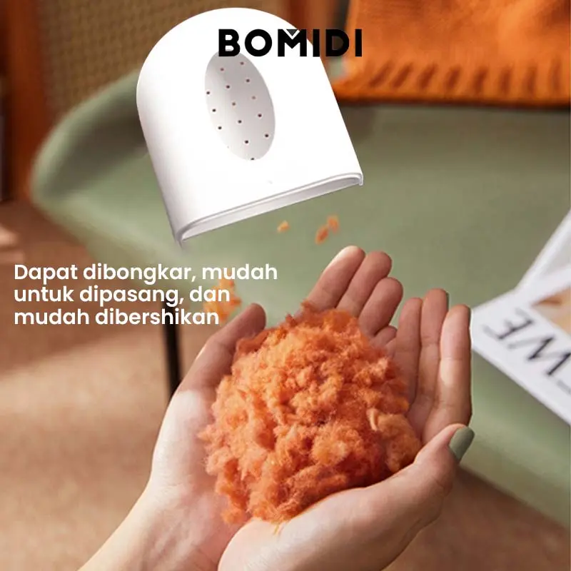 【COD】BOMIDI Lint Remover BMQ02 Portable Fuzz 6 blade head Hair Ball Trimmer Electric Wireless USB Baterai Kabel Mesin 7