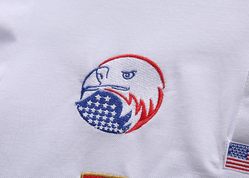 Product Introduction of New Arrivals Oversized Polo T Shirt Men Short Sleeved California of USA Embroidery White Eagle Golf Wear Collar T-shirt Plus US Size XS-7XL 27