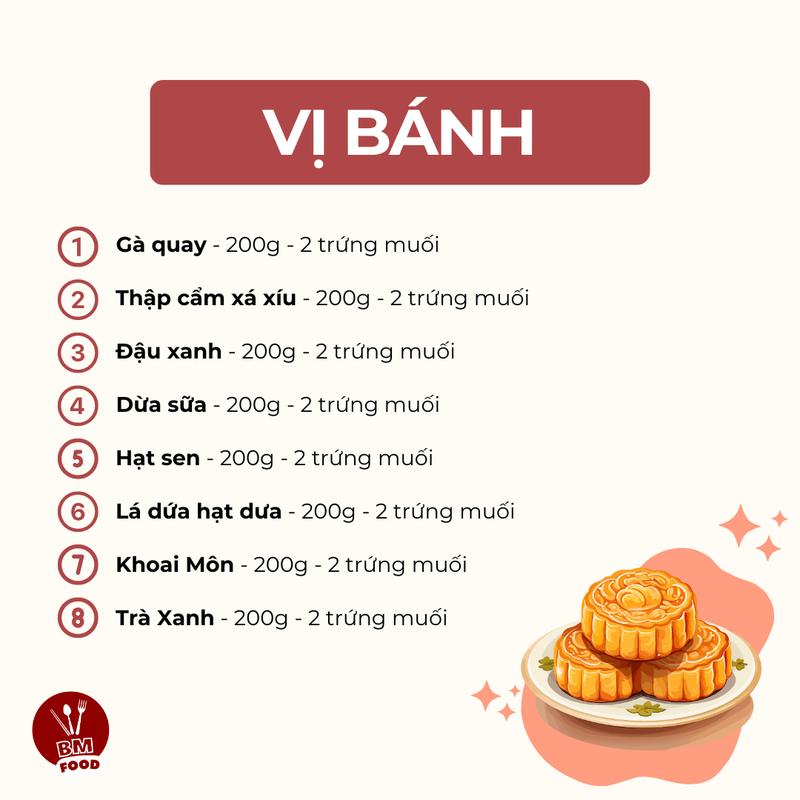 COMBO 4 BÁNH TRUNG THU TÂN DÂN LỢI 200G 2 TRỨNG MUỐI - VỊ TÙY CHỌN - Chỉ có 4 bánh không hộp đỏ 4