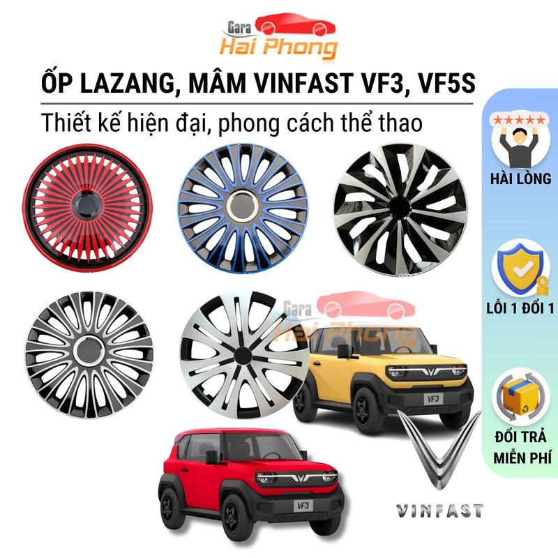  Combo 4 Ốp lazang vinfast VF3 VF5s size 16in  ốp mâm 16in cho vinfast VF3 tự lắp đặt dễ dàng tại nhà 