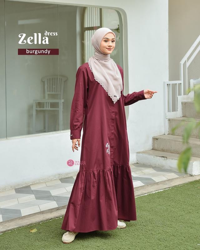 ZELLA DRESS BY ZIZARA GAMIS CANTIK Polos 0