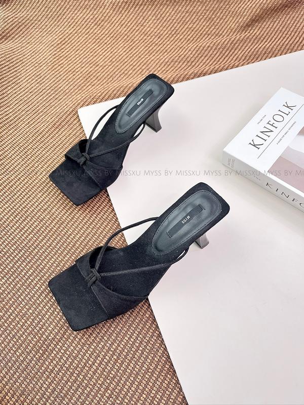 MYSS - Giày guốc nữ quai ngang thắt nơ 6cm cao cấp - SU214 Shoes DéP 7